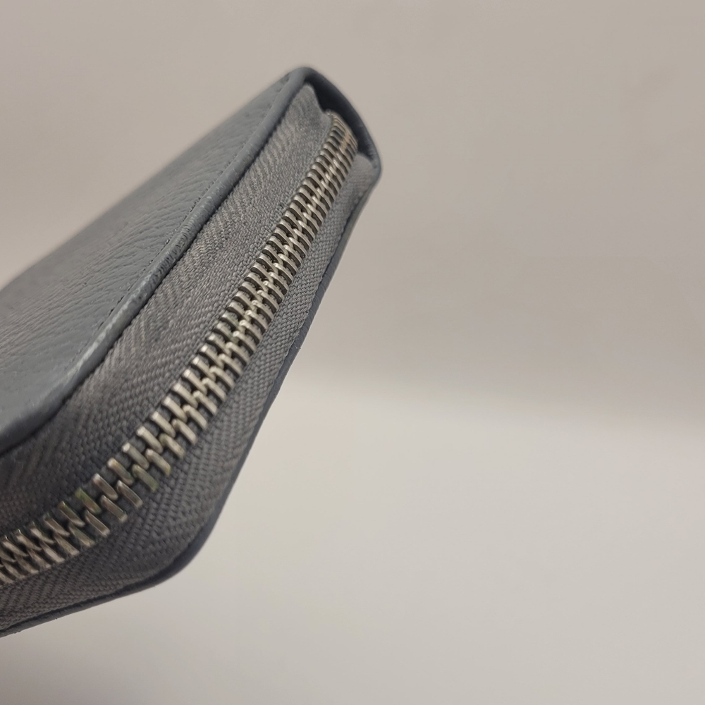 Gucci Dollar Calfskin Monochrome GG Marmont Zip Around Wallet Deep Grey NWT - Picture 6 of 8